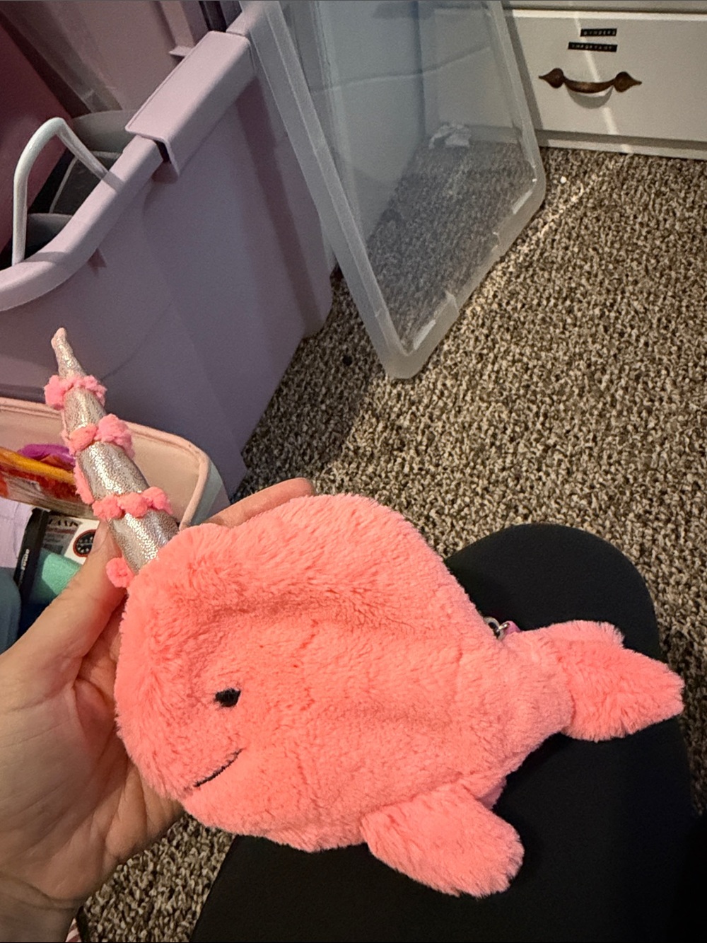 Plush Pink Narwhal Coin Purse jellycat